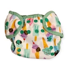 NEW Thirsties Swim Diaper Ice Cream Print Vacation Pool Beach Baby Size One 9M